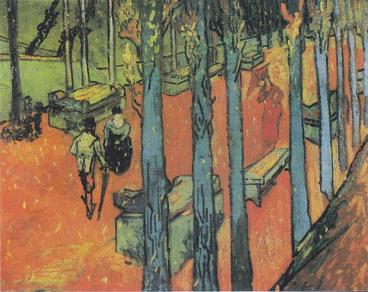 Vincent Van Gogh fallende Blatter Spain oil painting art